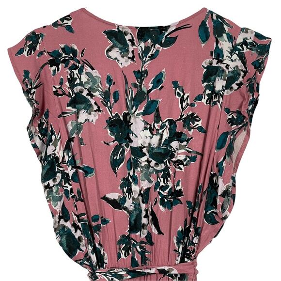 Splendid Faux Wrap Maxi Dress Pink Floral High Low Size Small - Picture 10 of 13